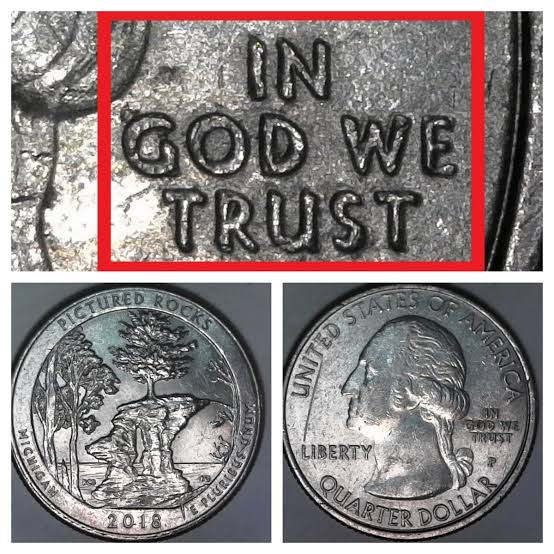 2018 quarter doubled die obverse error showing doubling on LIBERTY inscription and Washington portrait details under magnification